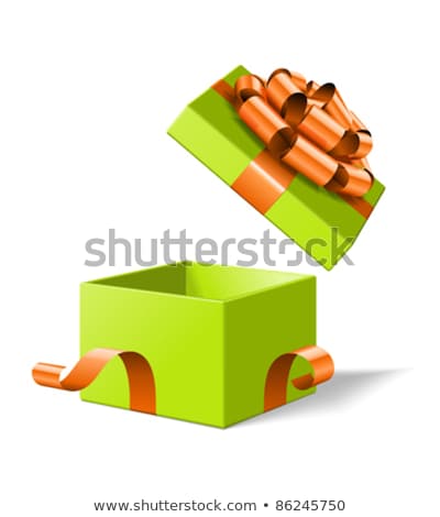 Foto stock: Gift Box With Green Ribbon Eps 10