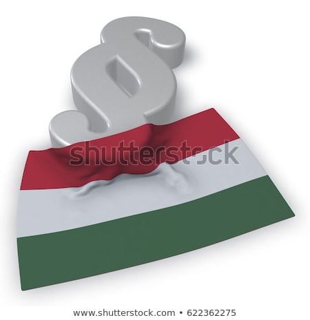 [[stock_photo]]: Paragraph Symbol And Flag Of Hungary - 3d Rendering