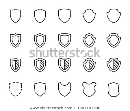 Stok fotoğraf: High Security Shield Icon On Black And White Background