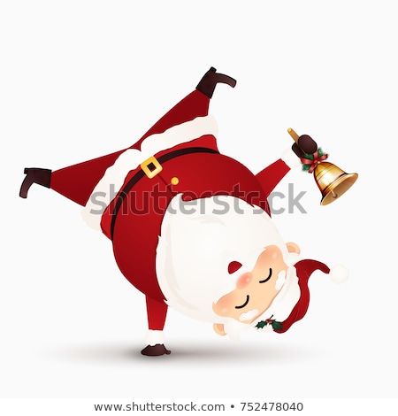 Сток-фото: Merry Christmas Santa Claus Standing On His Arm In Christmas Sn