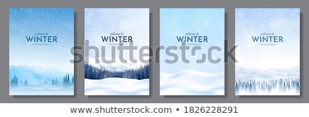 Foto stock: Set Of Winter Landscape