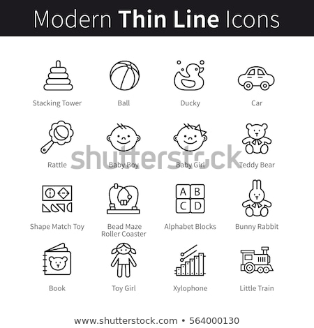 Foto d'archivio: Interactive Kids Game Vector Thin Line Icon