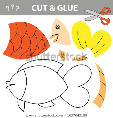 Stok fotoğraf: Use Scissors And Glue And Restore The Picture Inside The Contour With Gold Fish