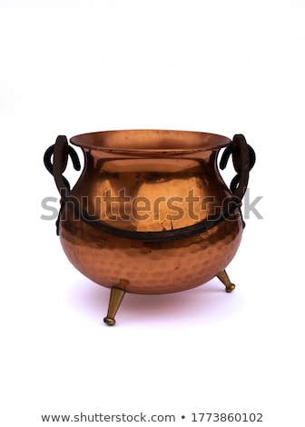 Zdjęcia stock: Witch Cooking In A Copper Cauldron