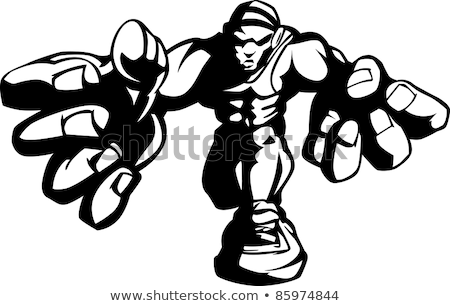 Wrestler Cartoon Vector Image Imagine de stoc © ChromaCo