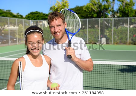 Junger asiatischer Tennisspieler Stock foto © Maridav