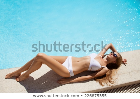 Stockfoto: Rouw · In · Witte · Bikini