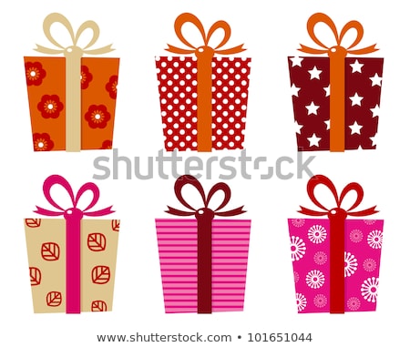 商業照片: Retro Gifts Set Isolated On White