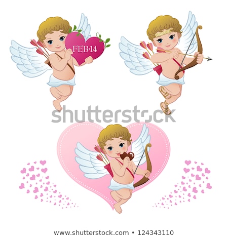 Cute Blonde Angel Cupid Stockfoto © Norwayblue