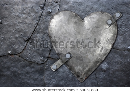 Stok fotoğraf: Galvanized Metal Heart On Metal