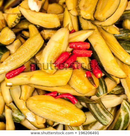 Foto stock: Preserved In Traditional Asian Stile Spicy Vegetables For Sale