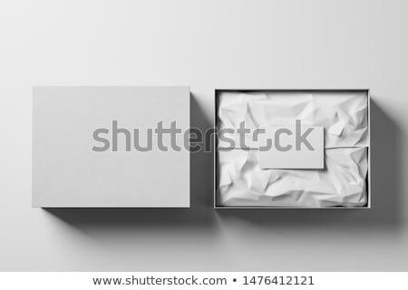 Stock foto: Cardboard Package With White Wrapping Paper 3d Rendering
