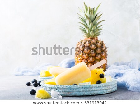 Stockfoto: Homemade Pineapple Popsicles