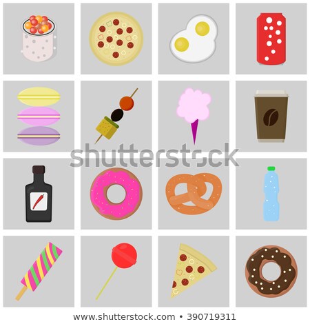 Stock photo: Coffee And Cotton Candy Web Vector Illustration