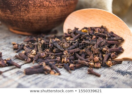 Stock fotó: Dried Cloves On Wooden Spoon