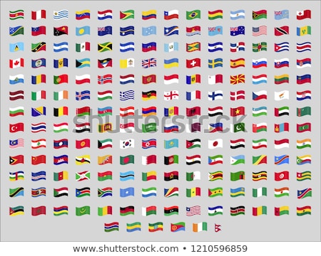 Stock foto: Set Of Waving Flags Icons Isolated Official Symbols Of Countrys Vector Illustration