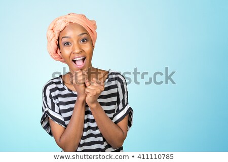 Foto d'archivio: Portrait Of An Excited Young African Woman