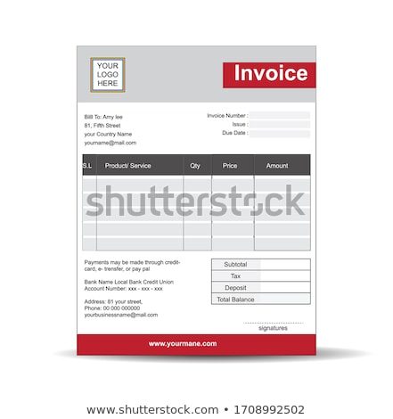 Zdjęcia stock: Elegant Red Invoice Template Design