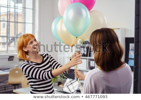 Stock photo: Birthday Party For The Young Female Colleague In The Modern Offi