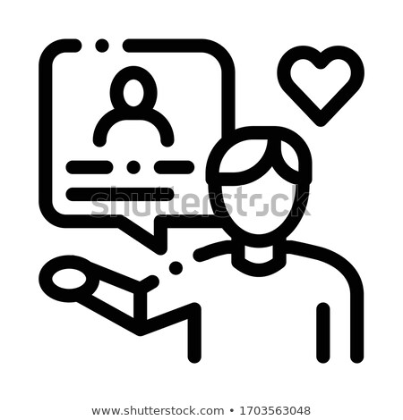 Zdjęcia stock: Conversation About Loved One Icon Vector Outline Illustration