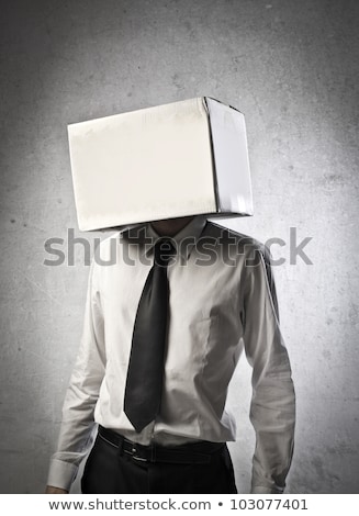Stok fotoğraf: Business Man With An Box On His Head