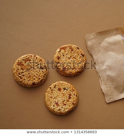 Foto stock: Stacked Chocolate Crispy Cookies With Sesame