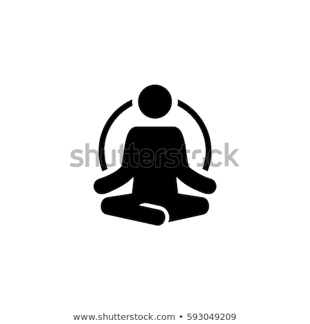 Foto stock: Man Meditating Yoga Vector Icon Illustration
