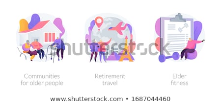 Stok fotoğraf: Retirement Travel Concept Vector Illustration