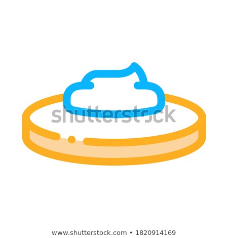 Foto stock: Loaf Of Bread With Mayonnaise Icon Vector Outline Illustration