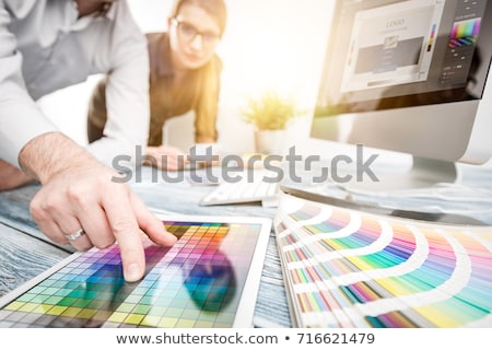 Stock fotó: Designer At Work Color Samples