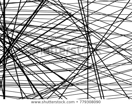 Stock photo: Grunge Irregular Black Lines Pattern Over White