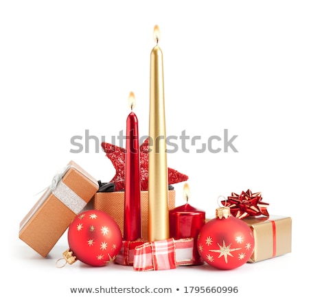 Stok fotoğraf: Group Of Christmas Objects Isolated On White Background