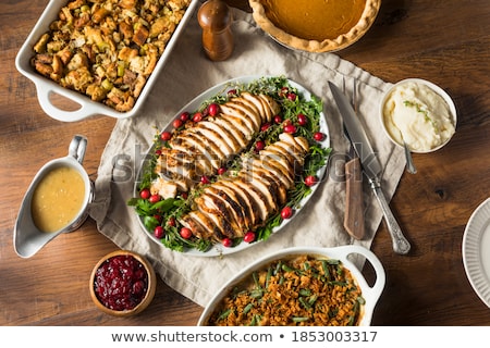 Foto stock: Roast Turkey Breast And Potatoes