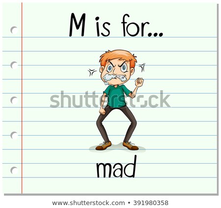 Zdjęcia stock: Flashcard Letter M Is For Mad