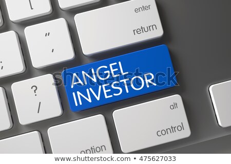 ストックフォト: Blue Angel Investor Key On Keyboard 3d Illustration