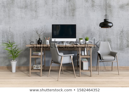 Stock fotó: Office Interior With Workspaces 3d Rendering