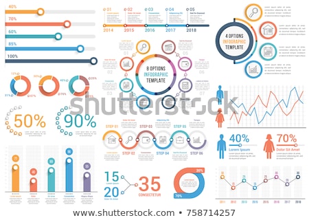 Stock foto: Pie Diagram Business Flowchart With Numbers Info