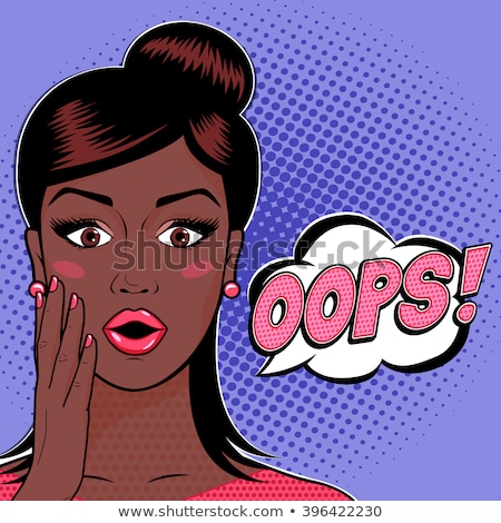 Foto stock: Oops Pop Art Surprised Woman