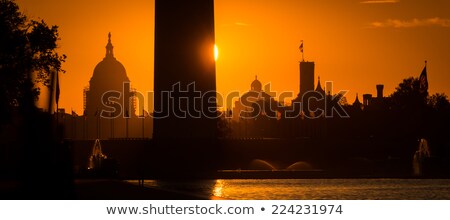 Stok fotoğraf: Washington Dc City Skyline Golden Silhouette