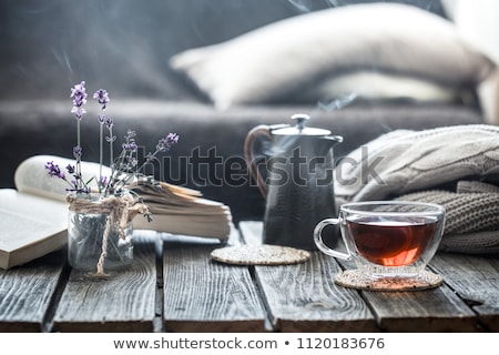 Stok fotoğraf: Book Candle And Glasses