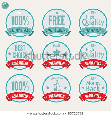 Foto stock: Warranty Guarantee Seal Square Vector Blue Icon Design Set