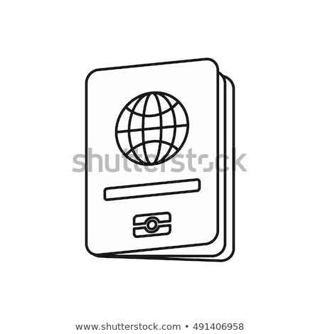 ストックフォト: Outline Passport Icon Isolated On White Background