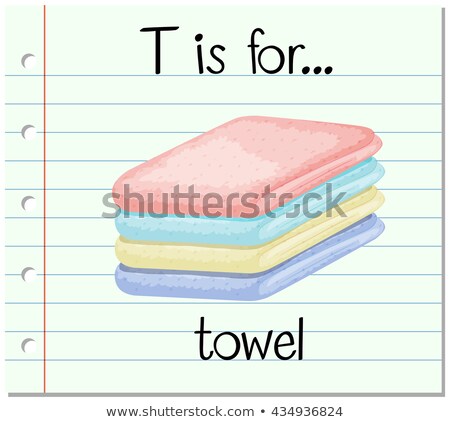 Foto stock: Flashcard Letter T Is For Towel