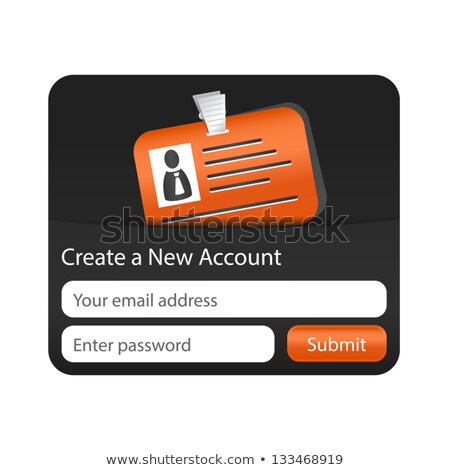 Foto stock: Create A New Account Form With Orange Id Card Element For Websites And Mobile Applications