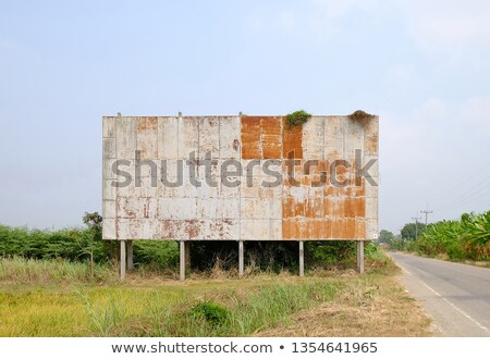 Foto stock: Empty Billboard On Green Landscape