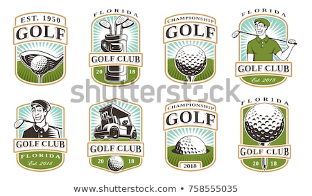 Foto d'archivio: Monochrome Vector Background For Golf Bag