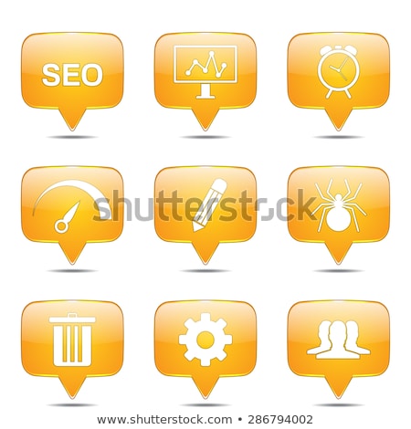 Stok fotoğraf: Seo Internet Sign Square Vector Yellow Icon Design Set 8