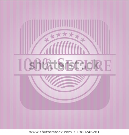 Stock photo: Protection 100 Percent Secure Pink Shield Vector Icon