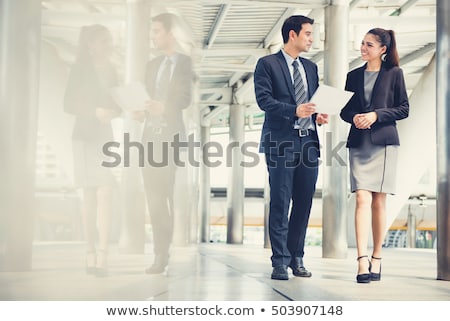 Сток-фото: Business People Meeting In Corridor