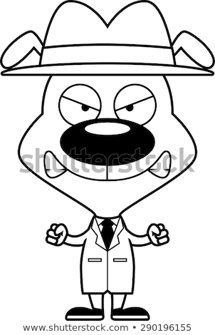 Stock foto: Cartoon Angry Detective Puppy